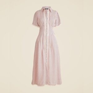 J.CREW LACE TRIM SHIRT DRESS IN GLOSSY TWILL NWT